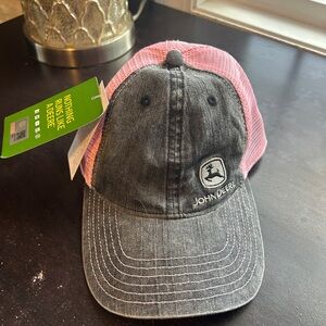 John Deere Black and Pink Mesh Hat